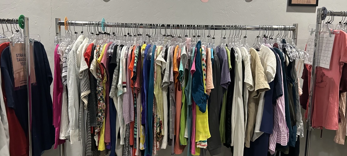 clothing on rack 